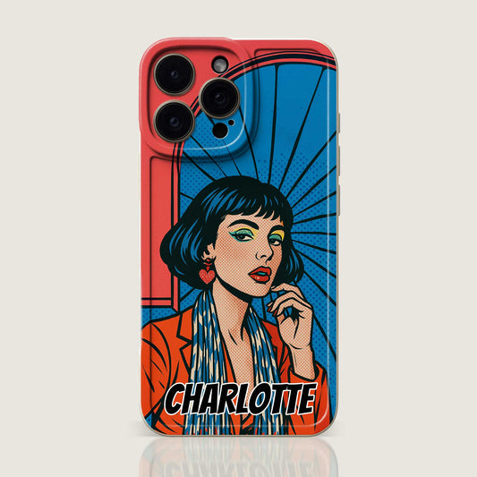Pop Art TPU iPhone Case – Lichtenstein Comic Style Portrait from Your Photo