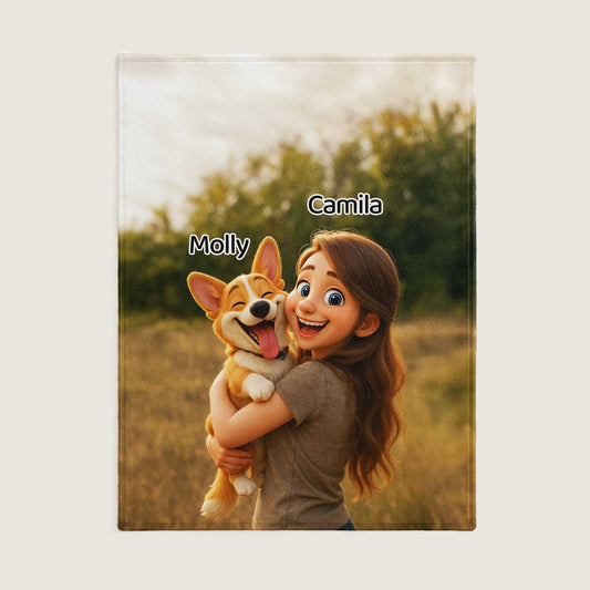 Pixar-Inspired Custom Flannel Blanket from Your Photo