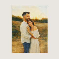 Original Watercolor Art Style Custom Flannel Blanket from Your Photo