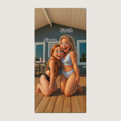 Pixar-Inspired Custom Beach Towel – Bestie Edition from Your Photo