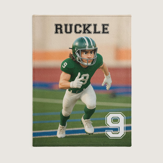 Custom Sports Flannel Blanket – Turn Your Photo into a Pixar-Inspired Athlete Character