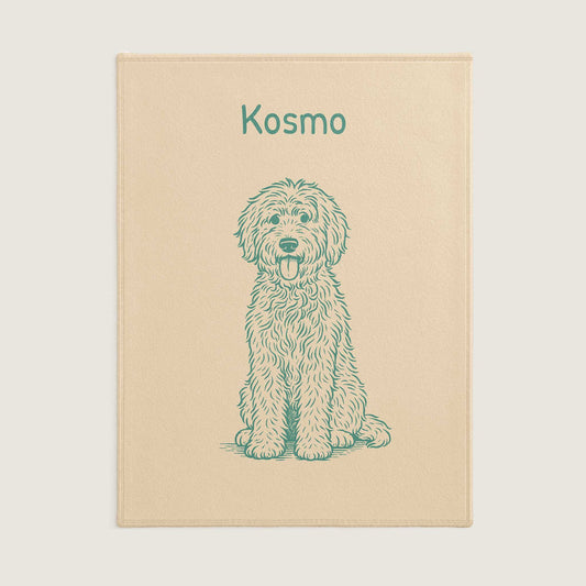 Retro Line Illustration Style Custom Flannel Blanket from Your Photo