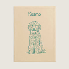 Retro Line Illustration Style Custom Flannel Blanket from Your Photo