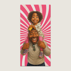 Caricature Style Custom Beach Towel from Your Photo