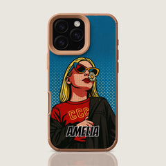 Pop Art TPU & PU iPhone Case – Lichtenstein Comic Style Portrait from Your Photo