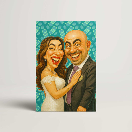 Caricature Style Custom Canvas Print from Your Photo