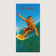 Pixar-Inspired Custom Beach Towel – Surfing Edition from Your Photo