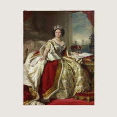 The Queen Oil Painting Style Custom Flannel Blanket from Your Photo