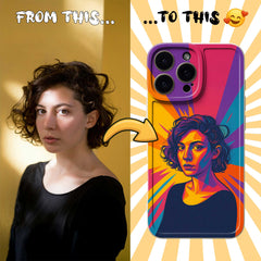 Neon Pop Style Pet Portrait TPU iPhone Case – Custom from Your Photo