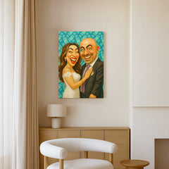 Caricature Style Custom Canvas Print from Your Photo