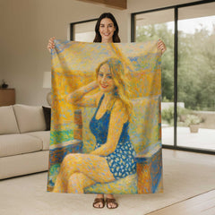 Claude Monet Style Custom Flannel Blanket from Your Photo