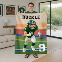 Custom Sports Flannel Blanket – Turn Your Photo into a Pixar-Inspired Athlete Character