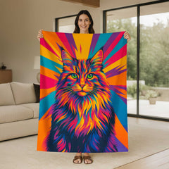 Neon Pop Style Custom Flannel Blanket from Your Photo