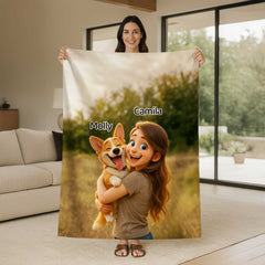 Pixar-Inspired Custom Flannel Blanket from Your Photo