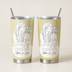 Hand Drawn Minimal Line Illustration Style Custom 20oz Tumbler from Your Photo
