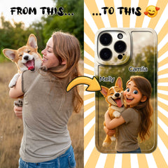 Pixar-Inspired TPU iPhone Case – Custom 3D Cartoon Portrait from Your Photo