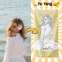 Personalizza il tuo telo mare con ritratto artistico personale!