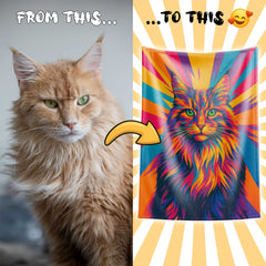 Neon Pop Style Custom Flannel Blanket from Your Photo