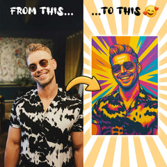 Neon Pop Style Custom Canvas Print from Your Photo