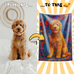 Pop Splash Expressionism Art Style Custom Flannel Blanket from Your Photo