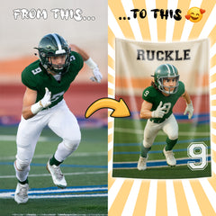 Custom Sports Flannel Blanket – Turn Your Photo into a Pixar-Inspired Athlete Character