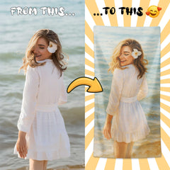 Personalizza il tuo telo mare con ritratto artistico personale!