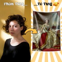 The Queen Oil Painting Style Custom Flannel Blanket from Your Photo