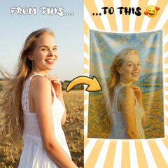 Claude Monet Style Custom Flannel Blanket from Your Photo