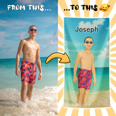 Personalizza il tuo telo mare con ritratto artistico personale!