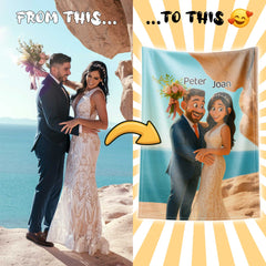 Pixar-Inspired Custom Flannel Blanket from Your Photo