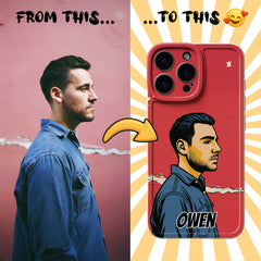 Pop Art TPU iPhone Case – Lichtenstein Comic Style Portrait from Your Photo