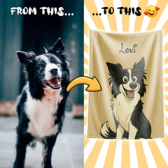 Fairy Tale Cartoon Style Custom Flannel Blanket from Your Photo