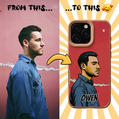 Pop Art TPU & PU iPhone Case – Lichtenstein Comic Style Portrait from Your Photo