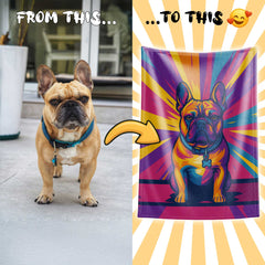 Neon Pop Style Custom Flannel Blanket from Your Photo