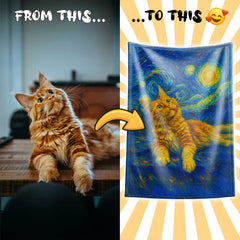 Van Goah Style Custom Flannel Blanket from Your Photo