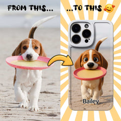 Pixar-Inspired TPU iPhone Case – Custom 3D Cartoon Portrait from Your Photo