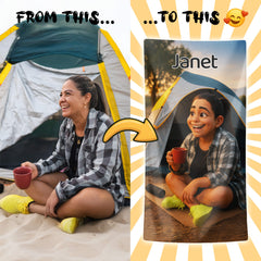 Personalizza il tuo telo mare con ritratto artistico personale!