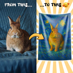 Van Goah Style Custom Flannel Blanket from Your Photo