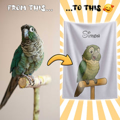 Fairy Tale Cartoon Style Custom Flannel Blanket from Your Photo