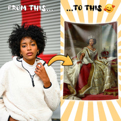 The Queen Oil Painting Style Custom Flannel Blanket from Your Photo