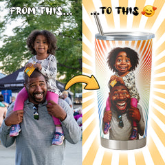 Caricature Style Custom 20oz Tumbler from Your Photo