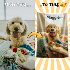 Pixar-Inspired Custom Flannel Blanket from Your Photo