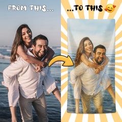 Personalizza il tuo telo mare con ritratto artistico personale!