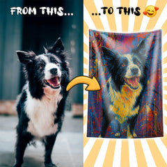 Pop Splash Expressionism Art Style Custom Flannel Blanket from Your Photo