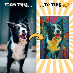 Pop Splash Expressionism Art Style Custom Canvas Print from Your Photo