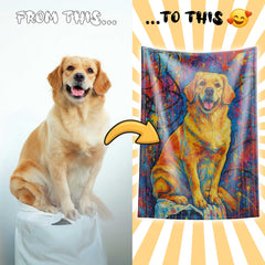 Pop Splash Expressionism Art Style Custom Flannel Blanket from Your Photo