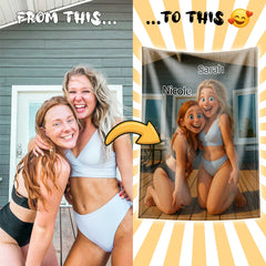 Pixar-Inspired Custom Flannel Blanket from Your Photo