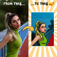 Pop Art Comic Style Custom Canvas Print from Your Photo