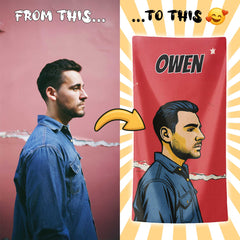 Personalizza il tuo telo mare con ritratto artistico personale!