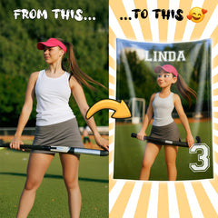 Custom Sports Flannel Blanket – Turn Your Photo into a Pixar-Inspired Athlete Character